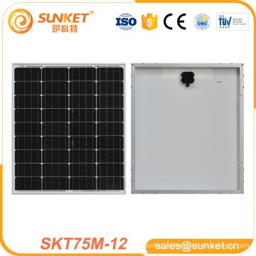 75w pequeño monocristalino panel solar precio india coche cámara solar